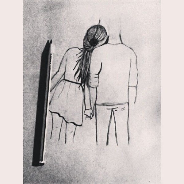 Рисунки карандашом грустные пары