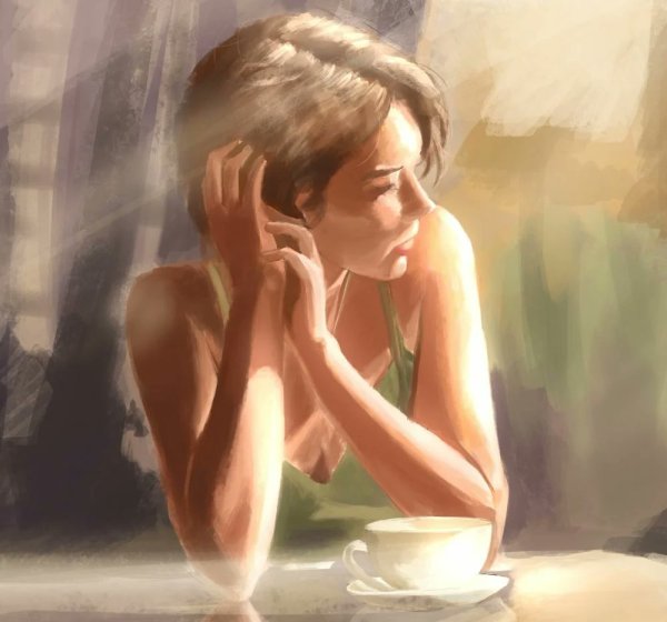 Девушка грустит картина