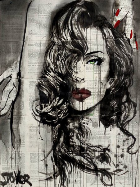 Картина тушью женщина