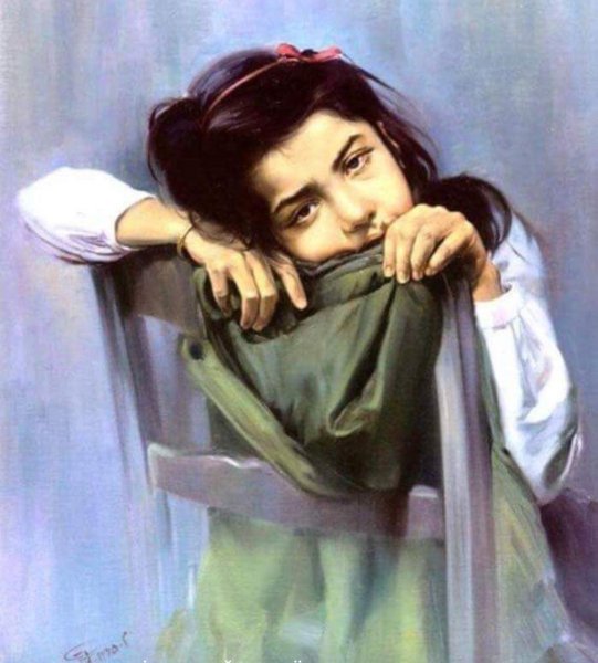 Грустная девушка картина