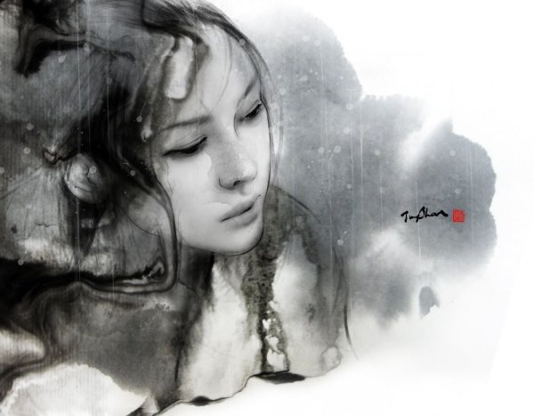 Печальная девушка картина