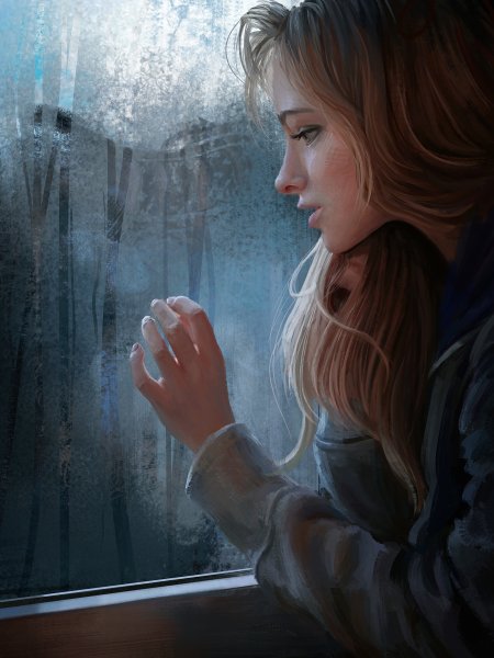 Девушка грустит