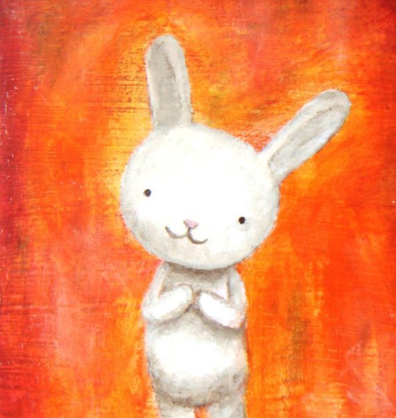 Картина с грустным зайкой