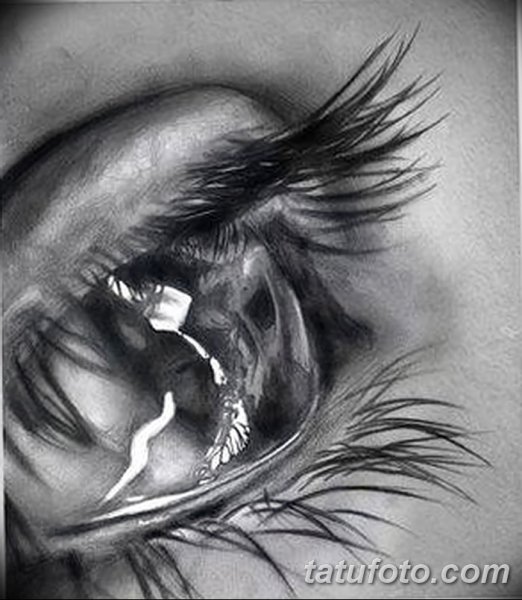 Глаз со слезой карандашом