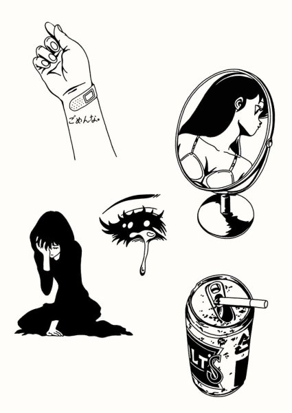 Аниме тату эскизы маленькие