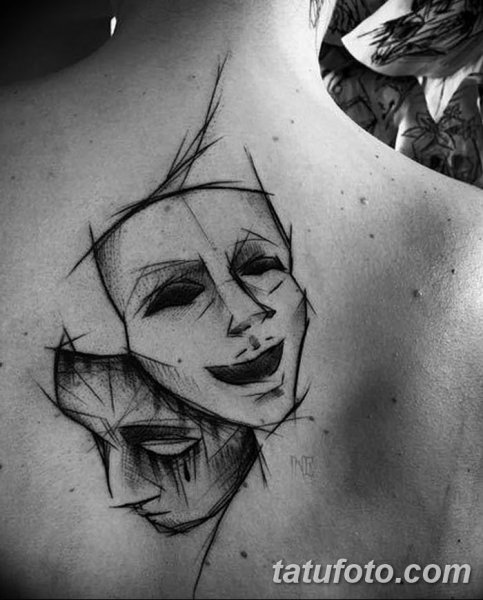 Тату маска двуличия