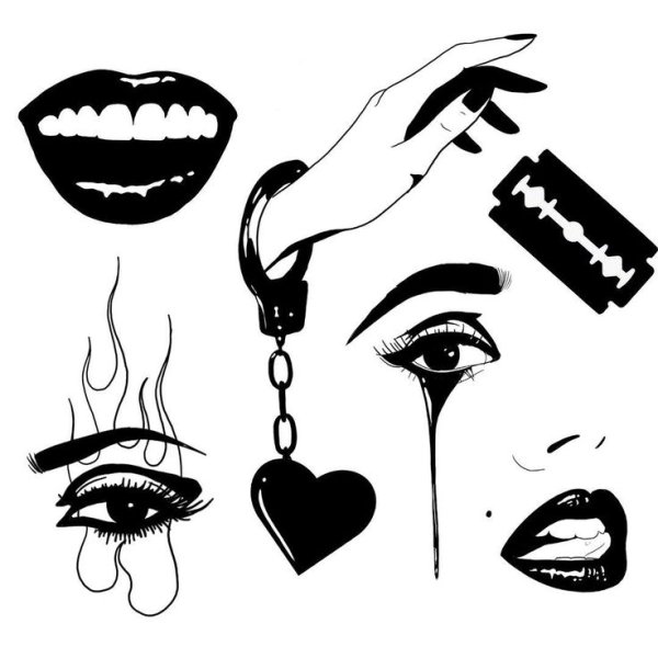 Барт симпсон черно белый голова