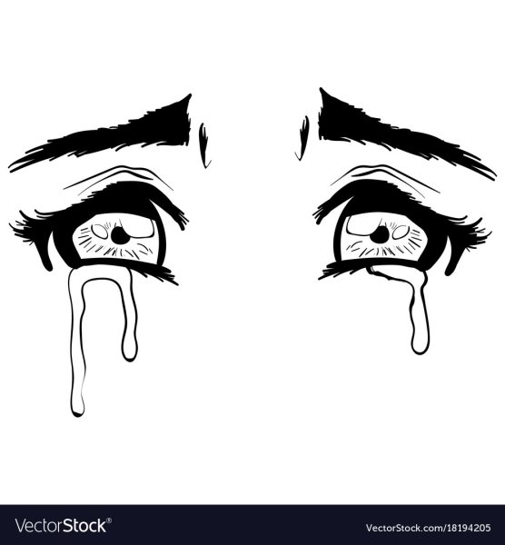 Плачущие глаза без фона