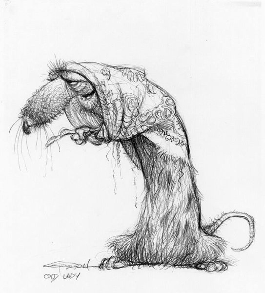 Карикатуры животных карандашом