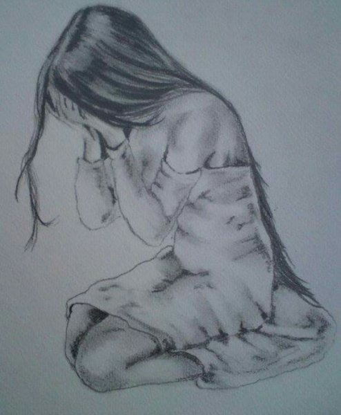 Рисунок плачущей девушки