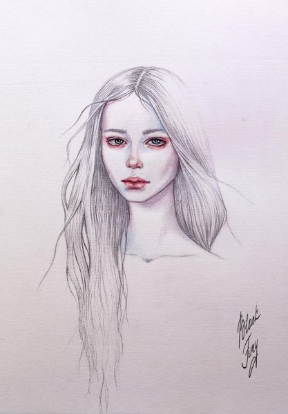 Рисунок плачущей девушки