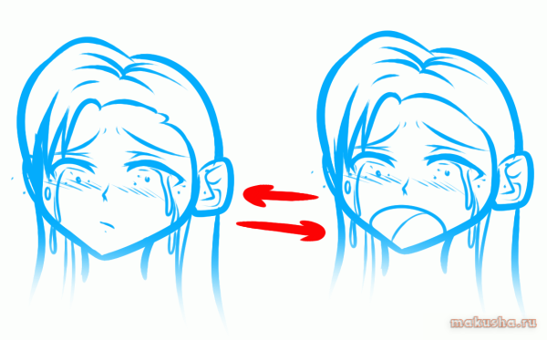 Плачущее лицо рисунок