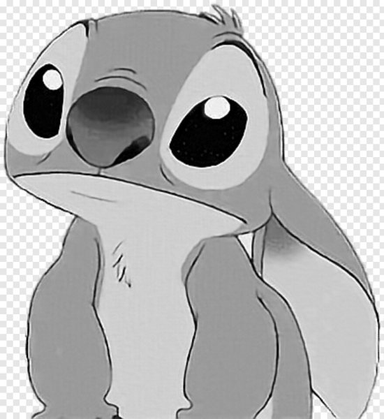 Грустный Стич карандашом