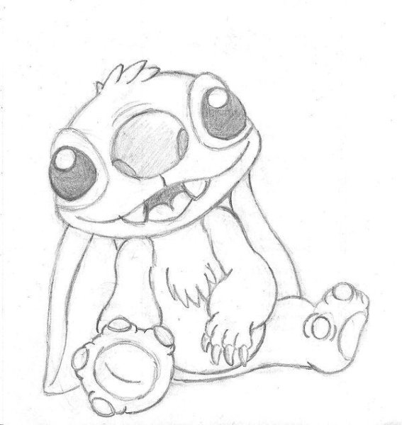 Стич рисунок карандашом для срисовки