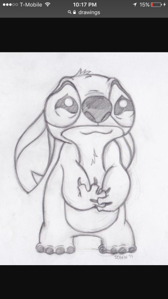 Рисунки для срисовки лёгкие карандашом Стич