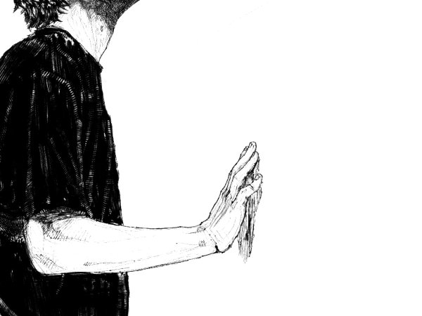 Нарисованный грустный парень