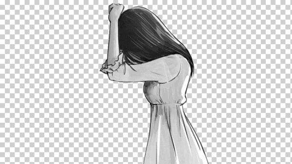 Грустная девочка рисунок