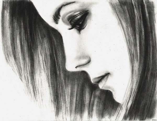 Девушка карандашом