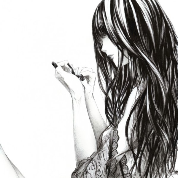 Девушка с длинными волосами рисунок
