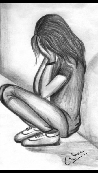 Рисунки простым карандашом грустные