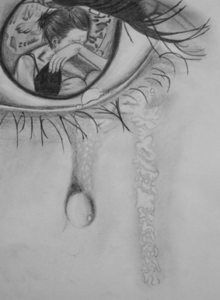 Рисунки карандашом грустные про любовь