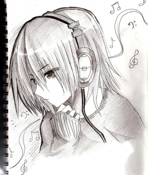 Аниме рисунки в скетчбуке