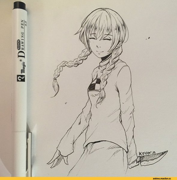 Аниме скетчи карандашом в скетчбуке