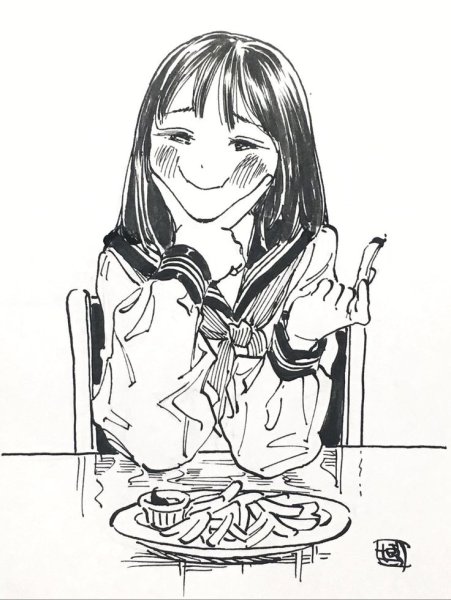 Аниме чб скетчи