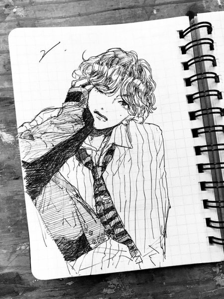 Парни в скетчбуке