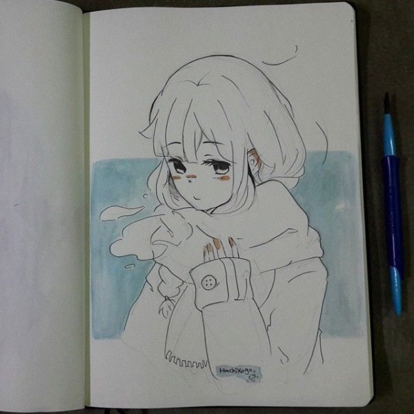 Срисовки для скетчбука аниме