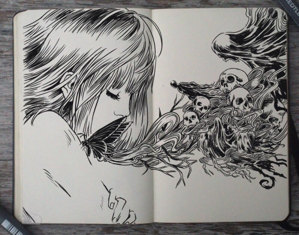 Скетчбук мрачно