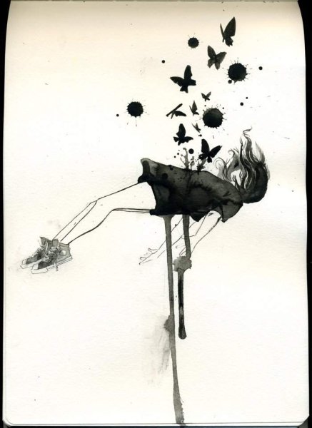 Нарисовать падающую девушку