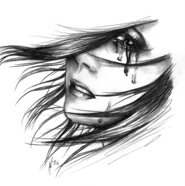 Грустные арты карандашом