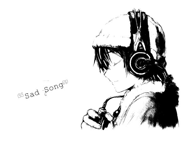 Парень в наушниках арт