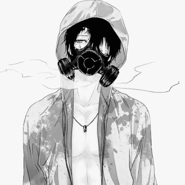 Аниме парень в наушниках и капюшоне