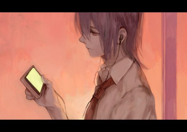 Аниме мальчик с телефоном