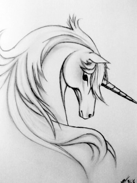 Единорог рисунок карандашом