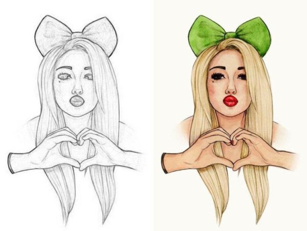 Картинки для срисовки девочки