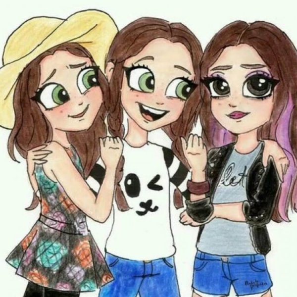 Две девочки в мультяшном стиле