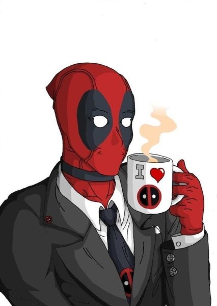 Дэдпул с кофе