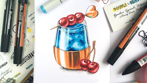 Рисование маркерами для скетчинга