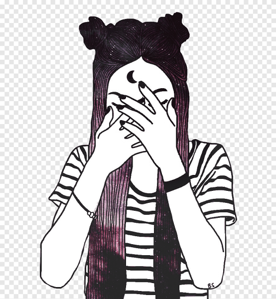 Девочка черно белая