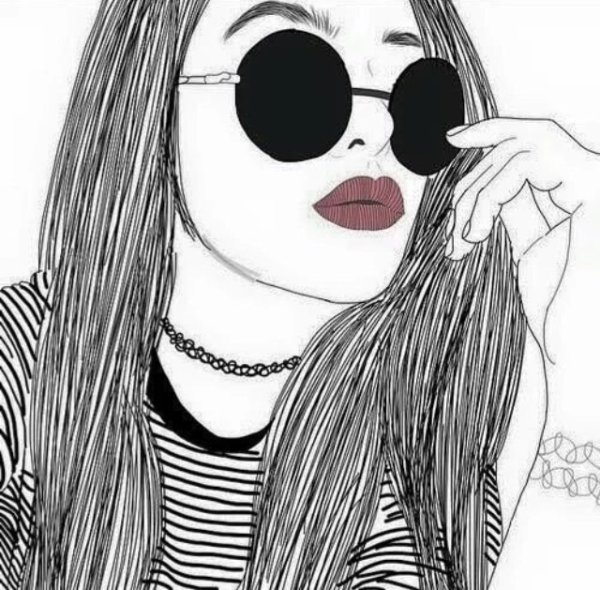 Рисунки для срисовки девочка в очках