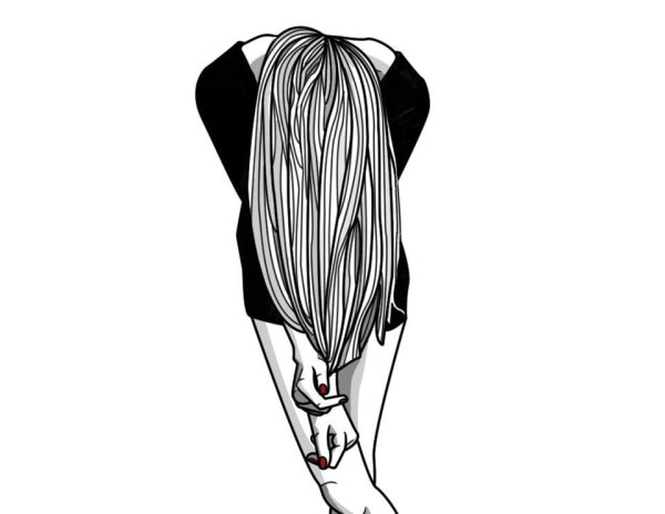 Рисунки для ЛД девушки черно белые