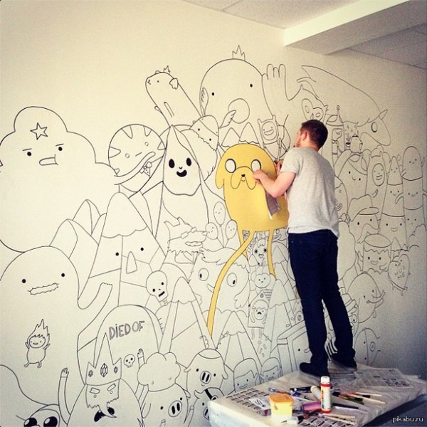 Смешные рисунки на стенах