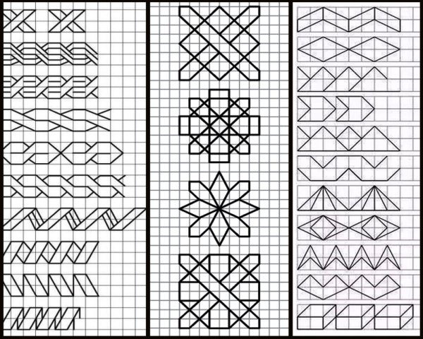 Рисование узоров по клеточ