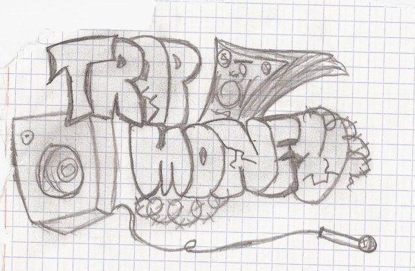 Прикольные граффити карандашом на бумаге