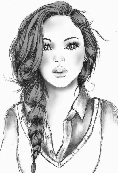 Девушка карандашом