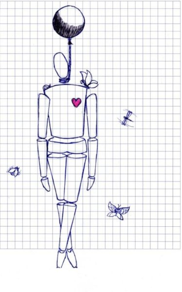 Зарисовки ручкой в тетради