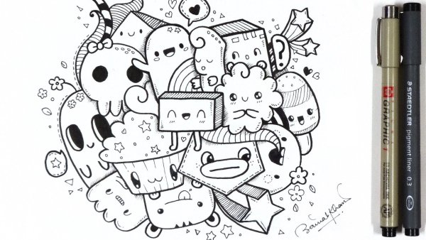 Раскраска дудлинг монстрики